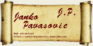 Janko Pavasović vizit kartica